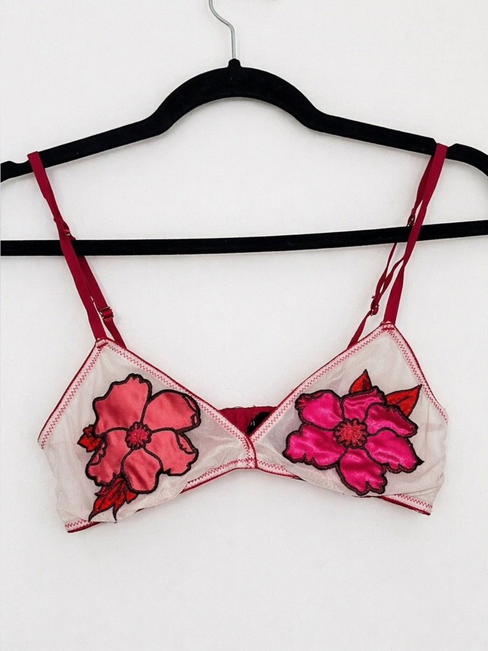 Sheer Floral Embroidered Bralette